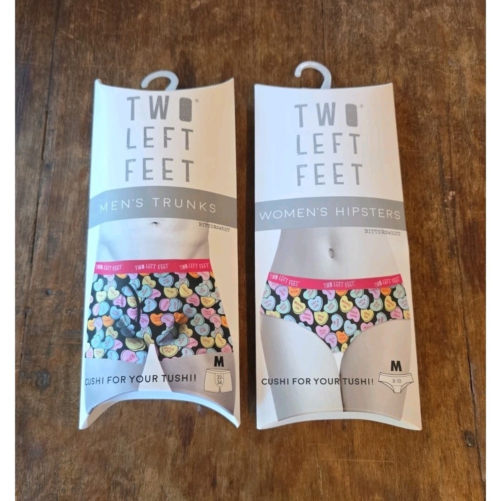Matching Couples Two Left‎ Feet Underwear Set Bittersweet Candy Hearts NEW